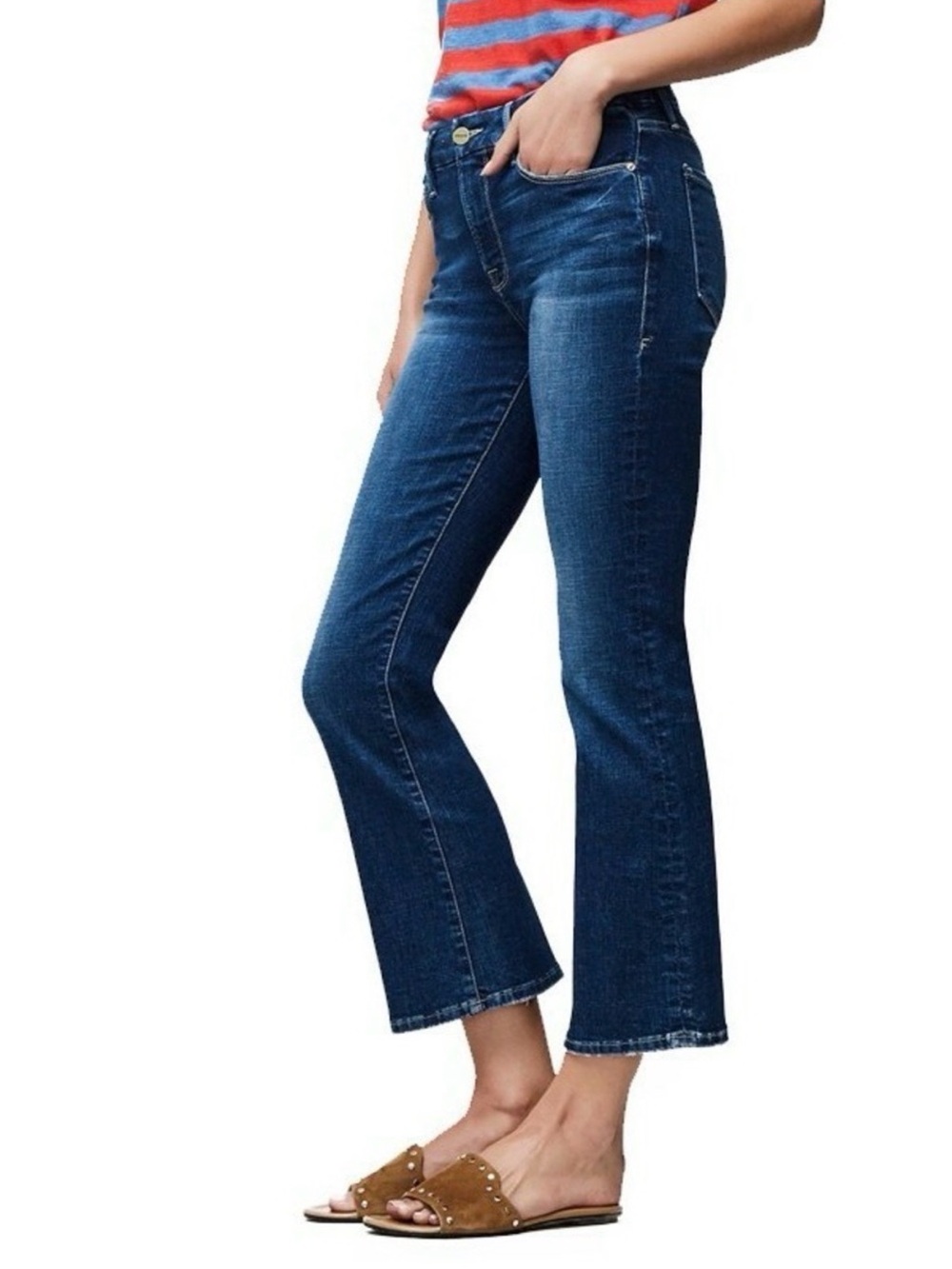 Frame Denim Dark Blue Wide-Leg Jeans